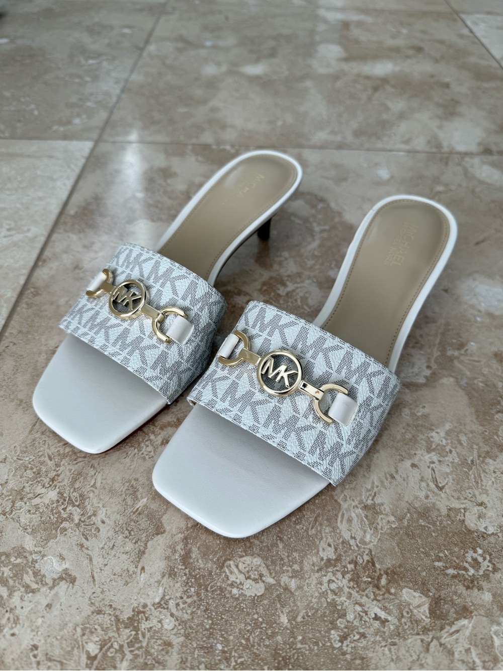 Michael Kors Natalie Signature Logo Kitten Sandal
